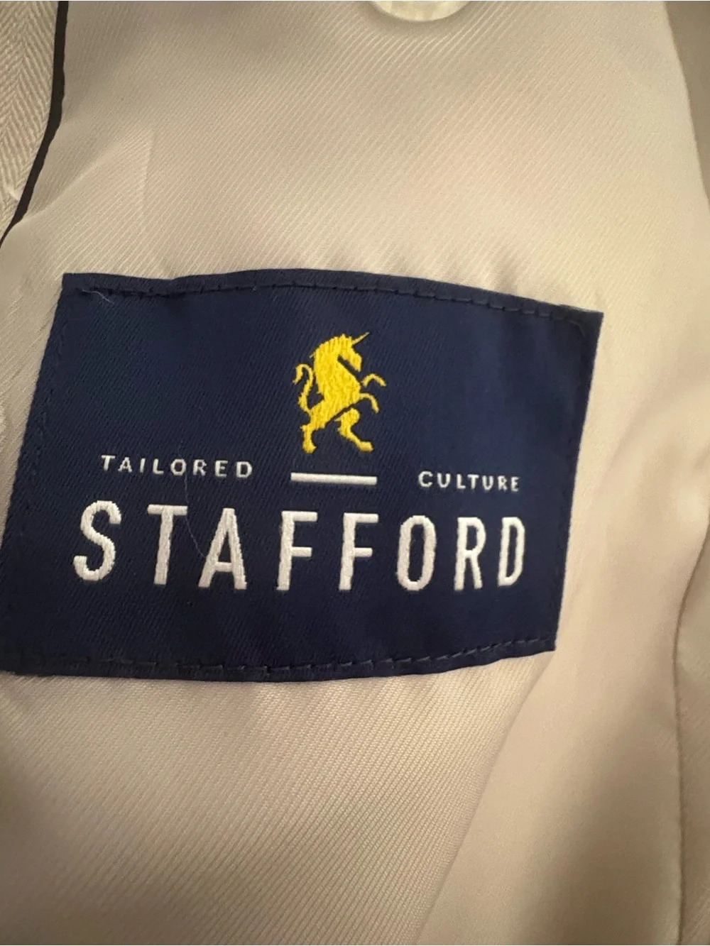 Stafford Men 42R Linen Blend Blazer Sport Coat Bone Summer Office Work Classic